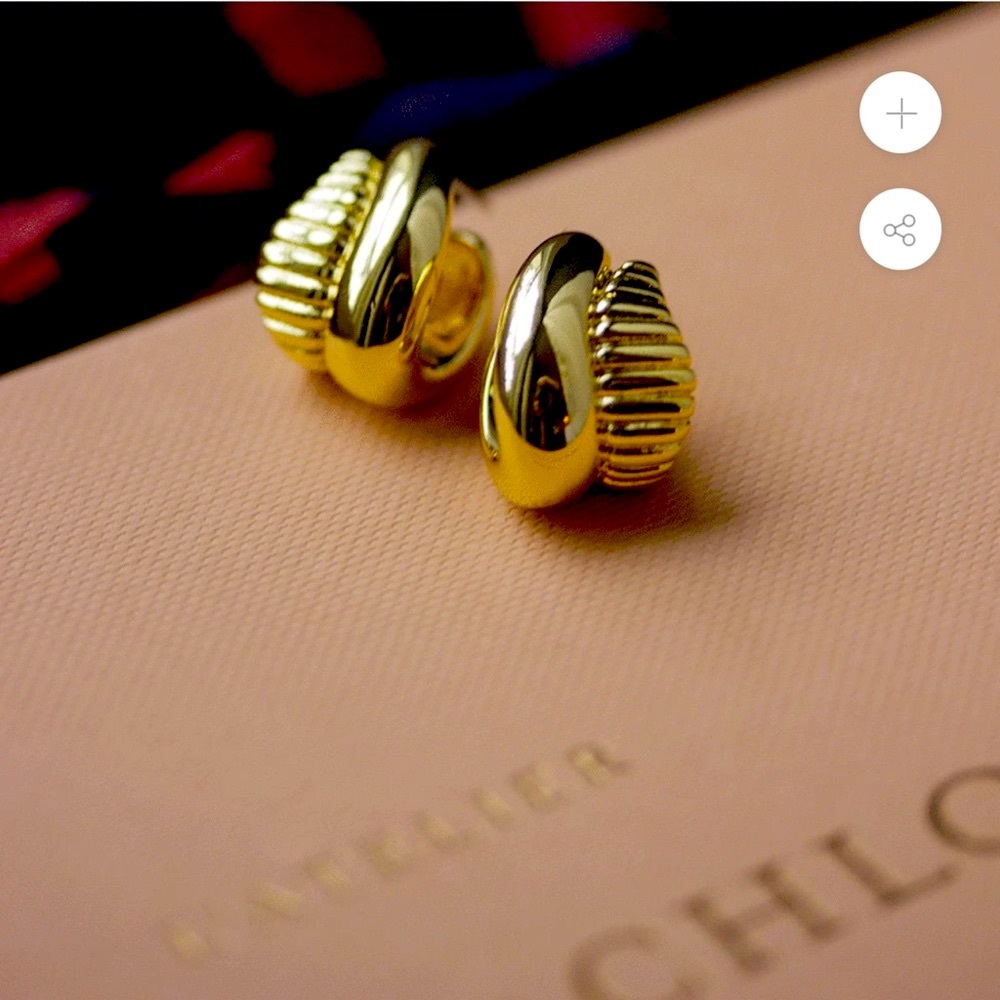 Emma & Chloe Paris thick gold hoop earrings